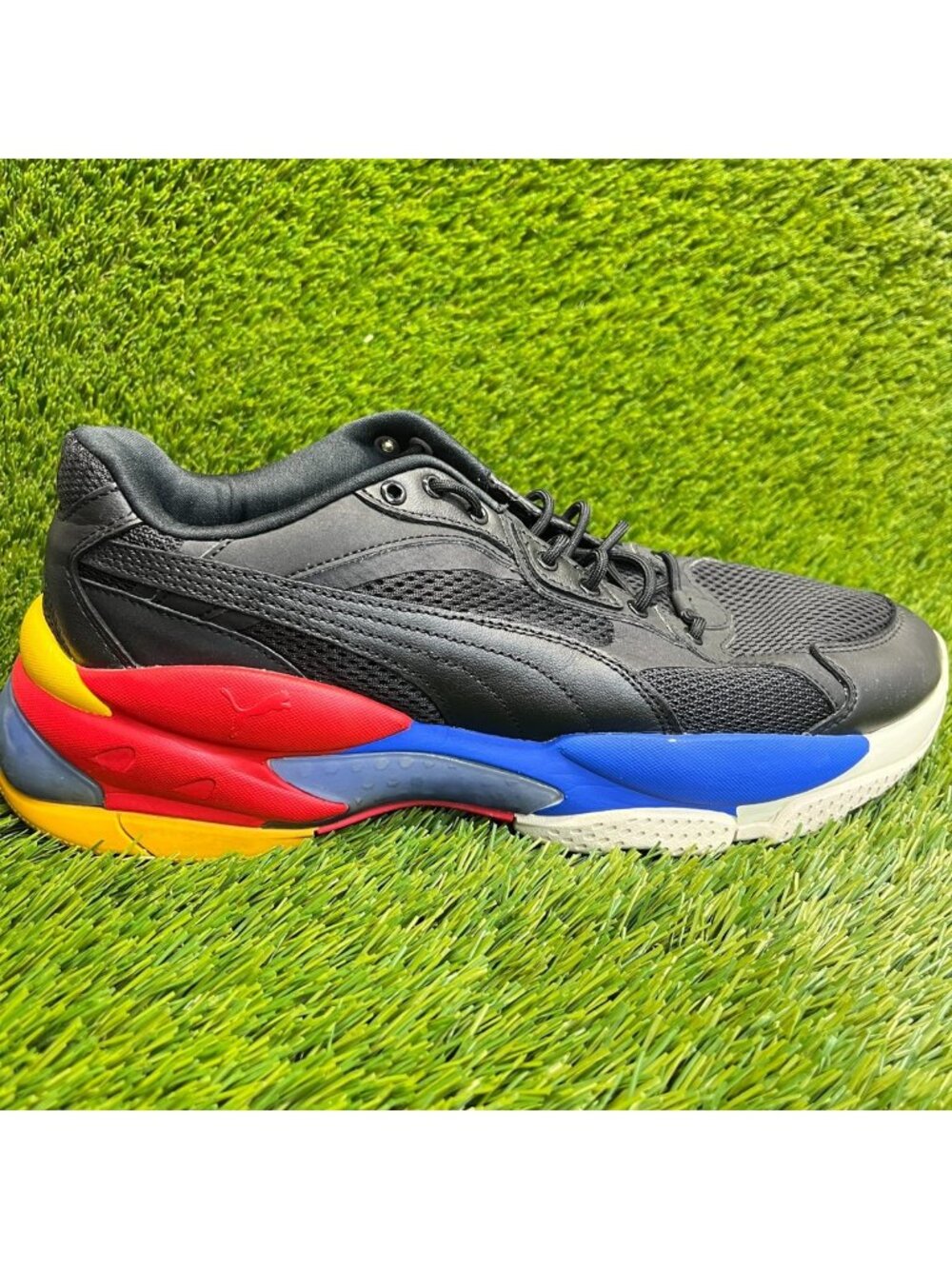 Puma LQD Cell Epsilon Mens Size 11 Black Blue Athletic Running Shoes Sneakers‎